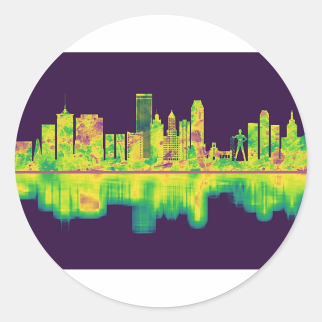Tulsa Oklahoma Skyline Classic Round Sticker (Front)
