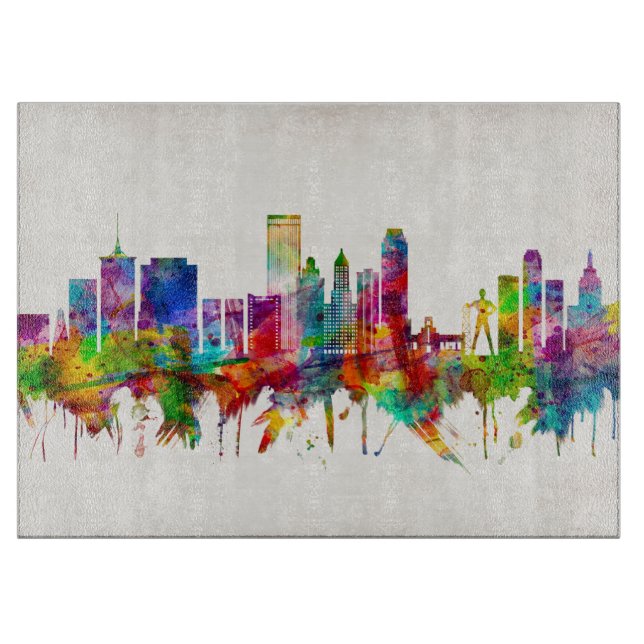Tulsa Oklahoma Skyline Cutting Board (Front)