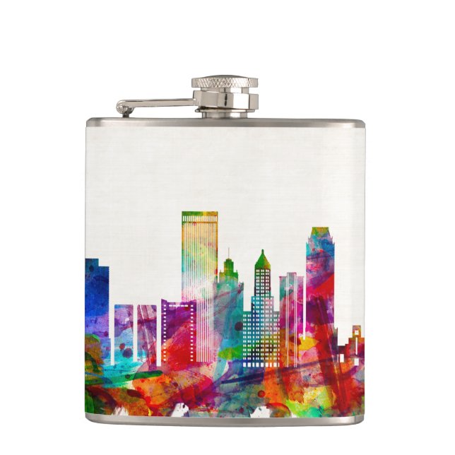 Tulsa Oklahoma Skyline Hip Flask (Front)
