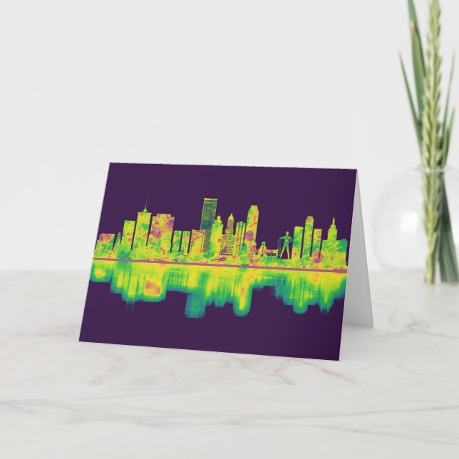 Tulsa Oklahoma Skyline Holiday Card (Front)
