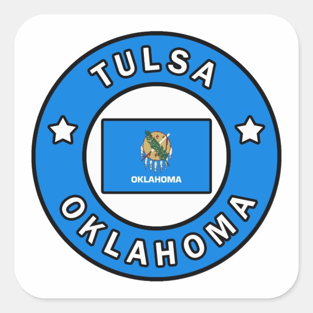 Tulsa Oklahoma Square Sticker (Front)