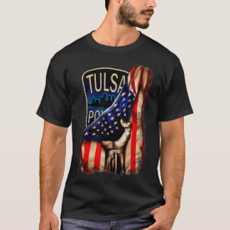 Tulsa Police Department American Flag  T-Shirt