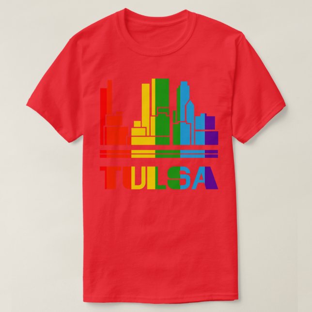 Tulsa Pride Tulsa LGBT Gift LGBTQ Supporter Tee Pr (Design Front)