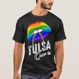 Tulsa Queen LGBTQ Gay Pride Rainbow Flag USA T-Shirt