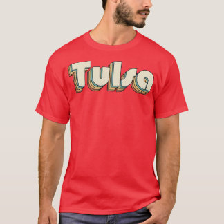 Tulsa Retro Rainbow Typography Style 70s T-Shirt