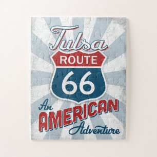 Tulsa Route 66 Vintage America Oklahoma Jigsaw Puzzle