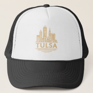 Tulsa Skyline Art Deco Line Art City Design Trucker Hat