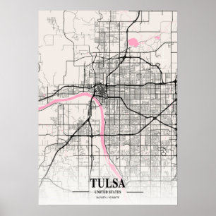 Tulsa - United States Neapolitan City Map Poster