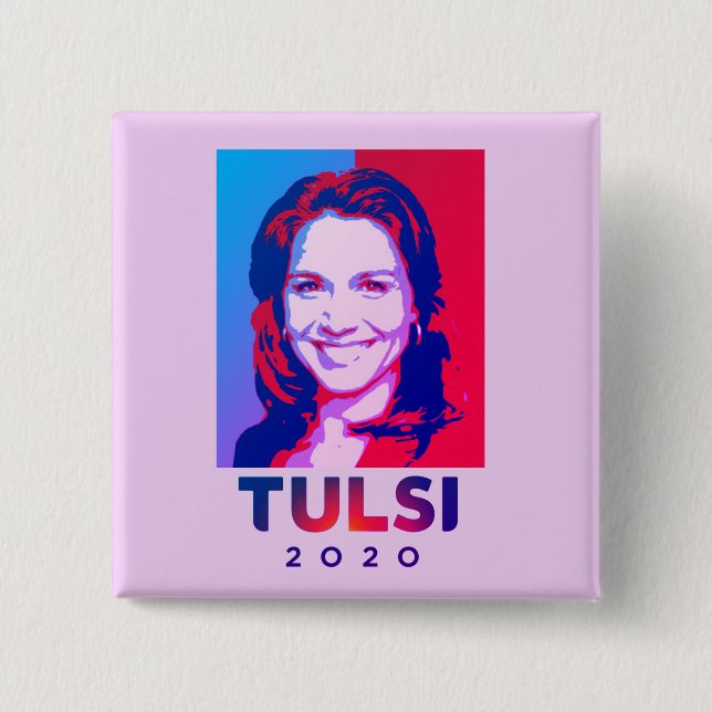Tulsi 2020 15 cm square badge (Front)