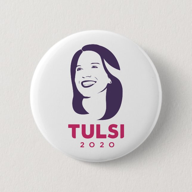 Tulsi 2020 For  America 6 Cm Round Badge (Front)