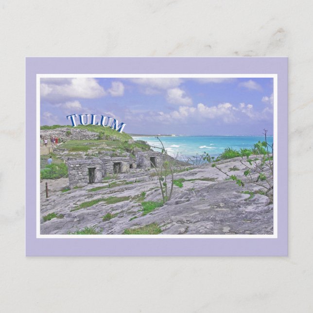 TULUM/ANCIENT MAYAN RUINS/CARIBBEAN SEA POSTCARD (Front)