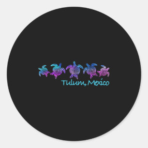 Tulum Beach Design _ Tribal Turtle Gift Classic Round Sticker