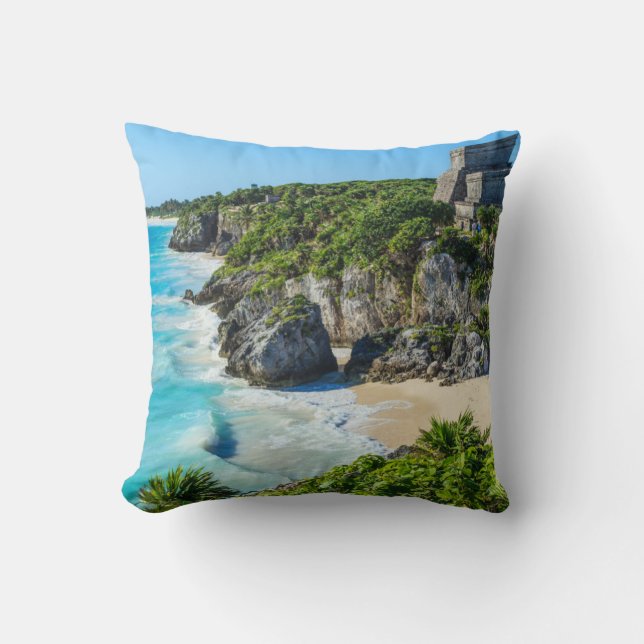 Tulum Mayan Ruins Cushion (Front)