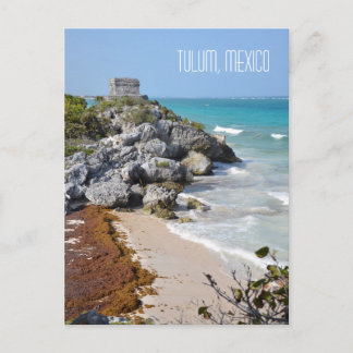 Tulum Mayan Ruins Scene Mexico Travel Souvenir Postcard
