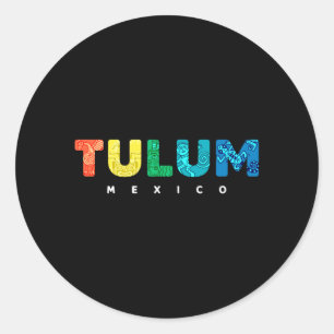 Tulum Mexico Colourful Mayan Tribal Souvenir Boys Classic Round Sticker