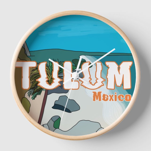 Tulum Mexico Great Gift Idea Clock (Front)
