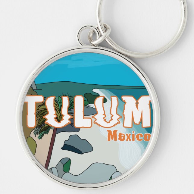 Tulum Mexico Great Gift Idea Key Ring (Front)