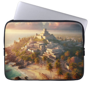 Tulum Mexico Landscape Vintage Travel Laptop Sleeve