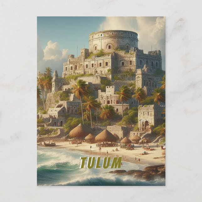 Tulum Mexico Landscape Vintage Travel Postcard (Front)