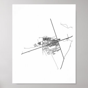 Tulum Mexico Map Black Line Modern Poster