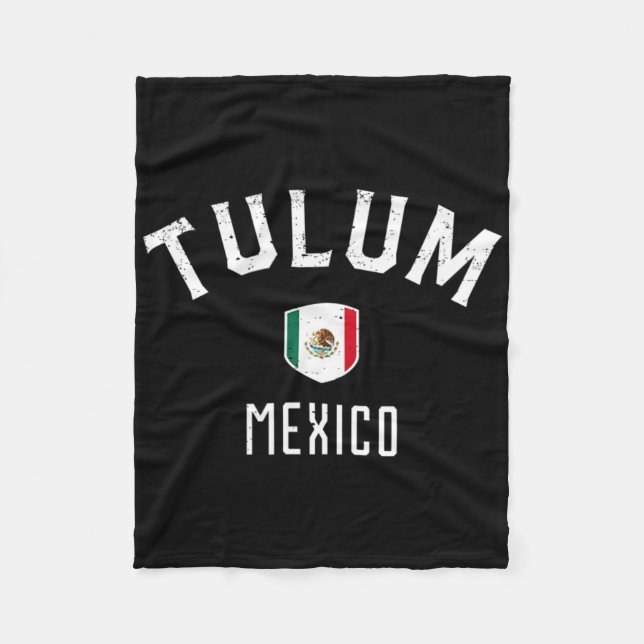 Tulum Mexico - Mexican Flag Tulum Tee  Fleece Blanket (Front)