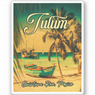 Tulum Mexico Palm Tree Vintage Travel Souvenir