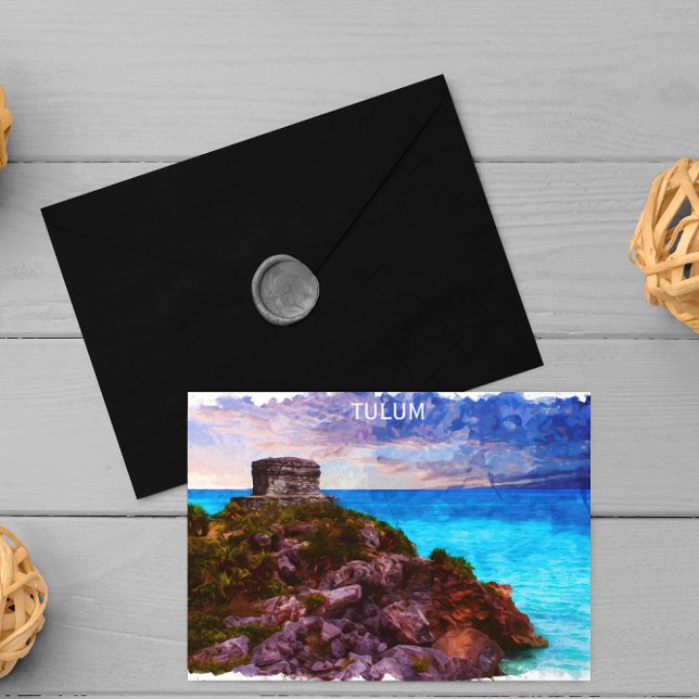 Tulum Mexico Panorama View Postcard (tulum mexico panorama view postcard)