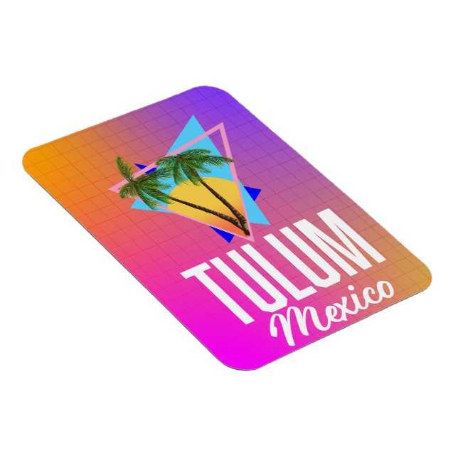 Tulum Mexico Retro travel poster. Magnet (Right Side)