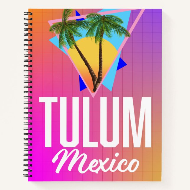 Tulum Mexico Retro travel poster. Notebook (Front)