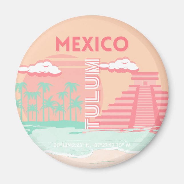 Tulum, Mexico, Travel Art Magnet (Front)