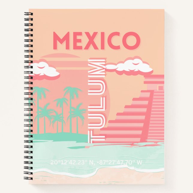 Tulum, Mexico, Travel Art Notebook (Front)