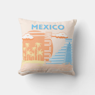 Tulum, Mexico, Travel Art, Summer Beach Cushion