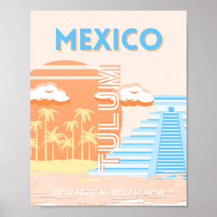Tulum, Mexico, Travel Art, Summer Beach Poster