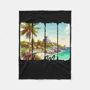 Tulum Mexico Travel Trip Meet Me In Tulum Souvenir Fleece Blanket