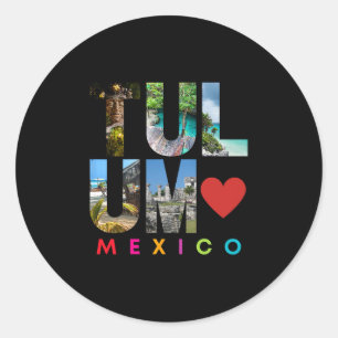 Tulum Mexico Vacation Beach Matching Family Group  Classic Round Sticker