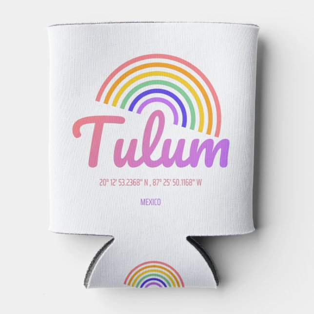 Tulum - Rainbow Can Cooler (Front)