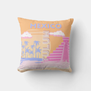 Tulum, Travel Art, Preppy Cushion