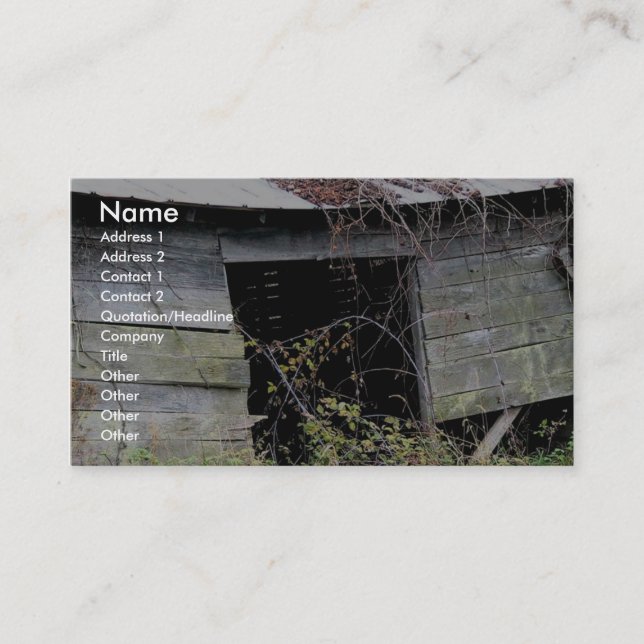 Tumble Down Farm Shed With Fallen Roof Business Card (Front)