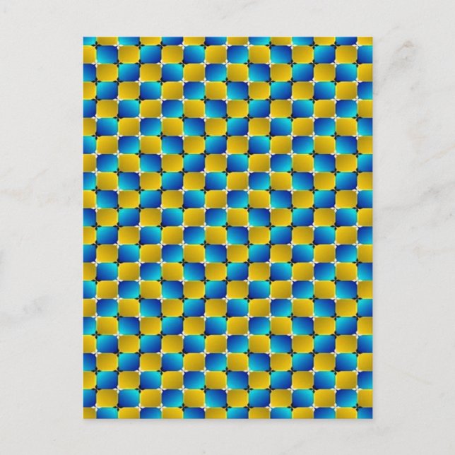 Tumbler #3 Optical Illusion Warping Blue/Yellow Postcard (Front)