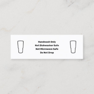 Tumbler Care Instructions Business Card