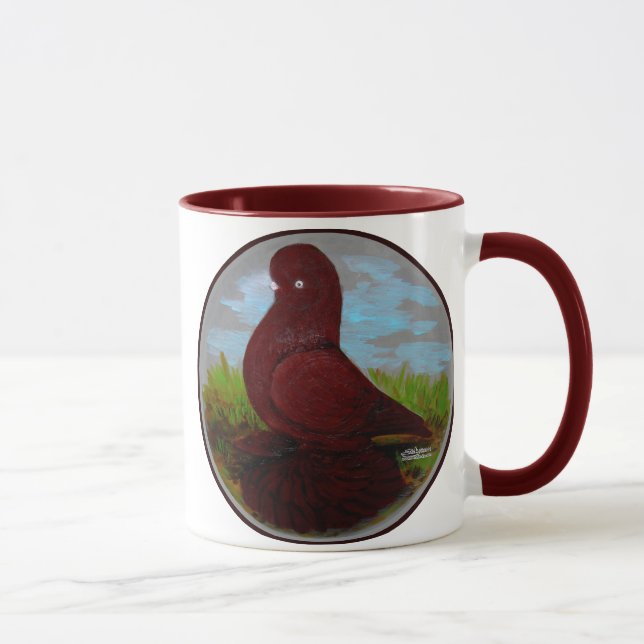 Tumbler Pigeon Red Muff Mug (Right)