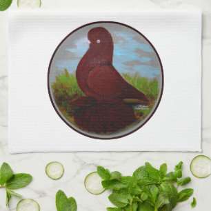 Tumbler Pigeon Red Muff Tea Towel