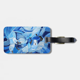 Tumbler Pigeons in Cerulean Blue Luggage Tag