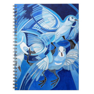 Tumbler Pigeons in Cerulean Blue Notebook