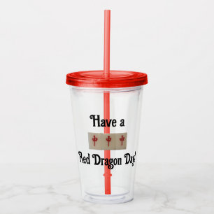 Tumbler with mahjong - a pung red dragon tiles