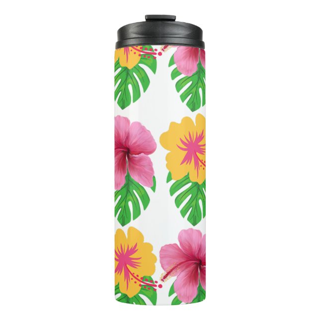Tumbler with tropical flowers  (Front)