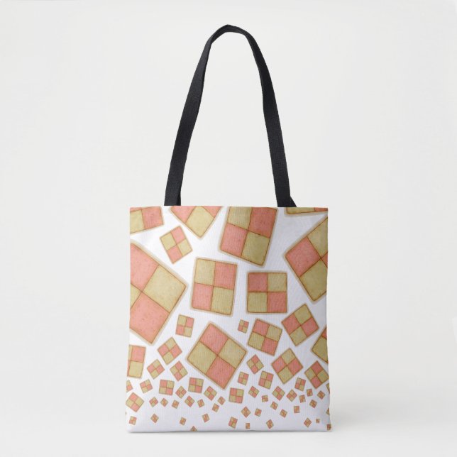 Tumbling Battenberg cake Tote Bag (Front)