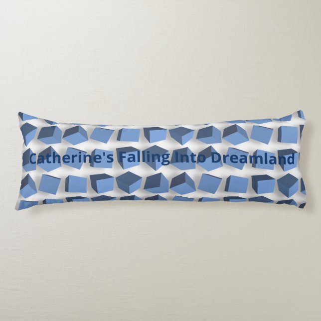 Tumbling Boxes Blue Body Pillow (Front)