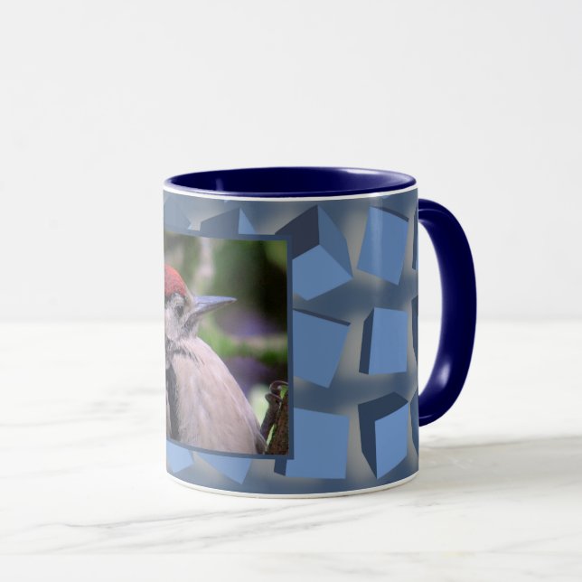 Tumbling Boxes Blue  Mug (Front Right)