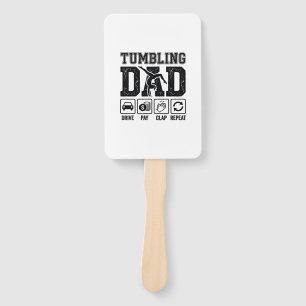 Tumbling Dad Drive Pay Clap Repeat Shirt Design_1 Hand Fan
